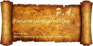Pacurariu Almiréna névjegykártya